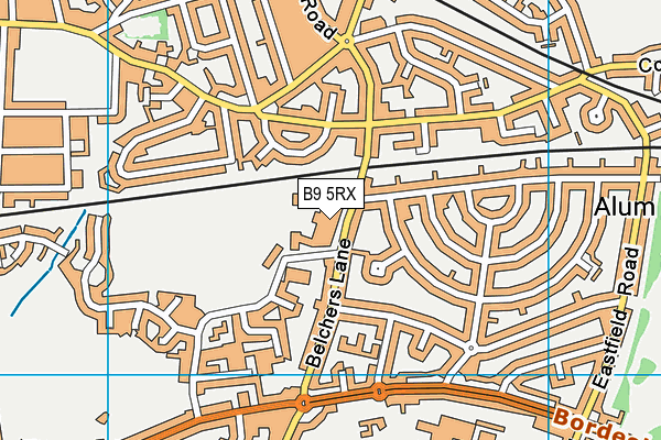 B9 5RX map - OS VectorMap District (Ordnance Survey)