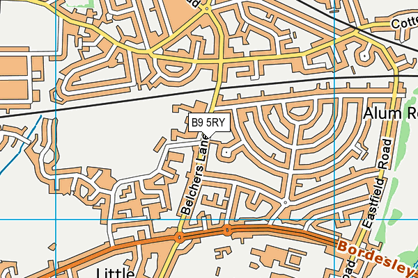 B9 5RY map - OS VectorMap District (Ordnance Survey)