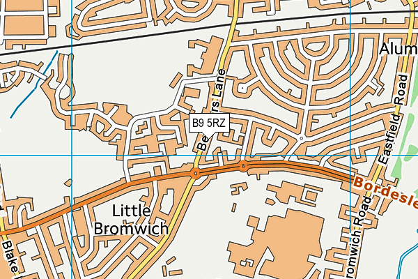 B9 5RZ map - OS VectorMap District (Ordnance Survey)