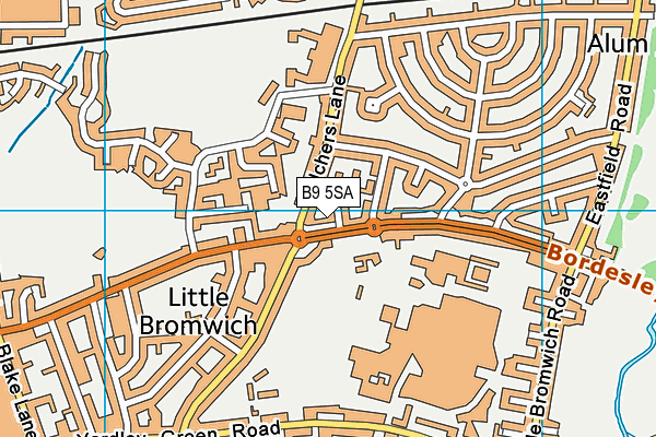 B9 5SA map - OS VectorMap District (Ordnance Survey)