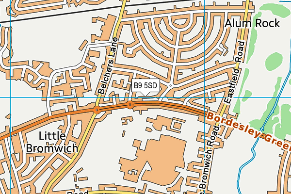 B9 5SD map - OS VectorMap District (Ordnance Survey)