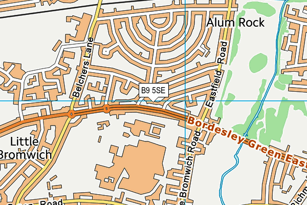 B9 5SE map - OS VectorMap District (Ordnance Survey)