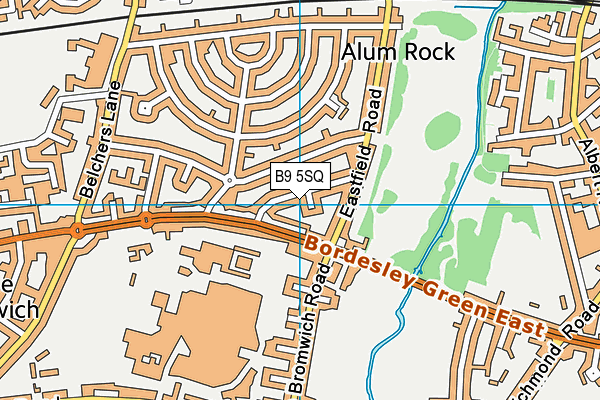 B9 5SQ map - OS VectorMap District (Ordnance Survey)