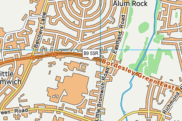 B9 5SR map - OS VectorMap District (Ordnance Survey)