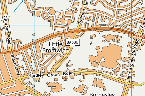 B9 5SU map - OS VectorMap District (Ordnance Survey)