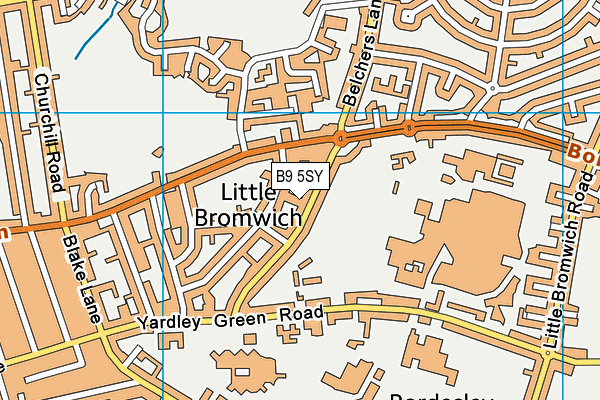 B9 5SY map - OS VectorMap District (Ordnance Survey)