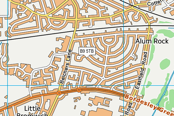 B9 5TB map - OS VectorMap District (Ordnance Survey)