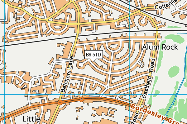 B9 5TD map - OS VectorMap District (Ordnance Survey)