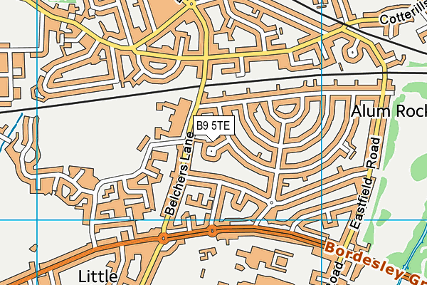 B9 5TE map - OS VectorMap District (Ordnance Survey)