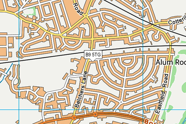 B9 5TG map - OS VectorMap District (Ordnance Survey)