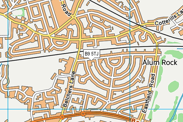 B9 5TJ map - OS VectorMap District (Ordnance Survey)