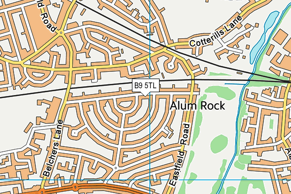 B9 5TL map - OS VectorMap District (Ordnance Survey)