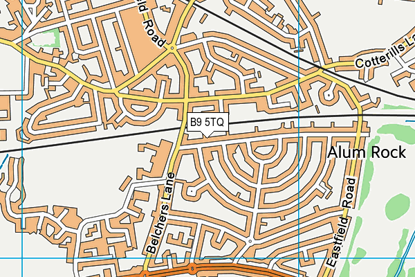 B9 5TQ map - OS VectorMap District (Ordnance Survey)