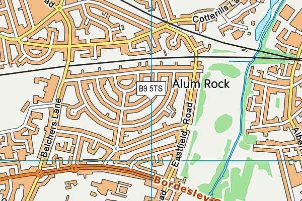 B9 5TS map - OS VectorMap District (Ordnance Survey)