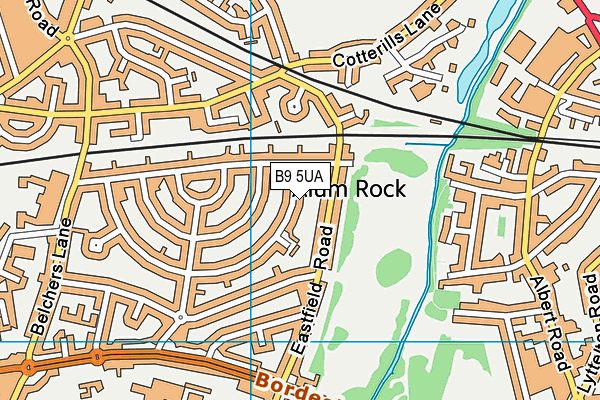 B9 5UA map - OS VectorMap District (Ordnance Survey)