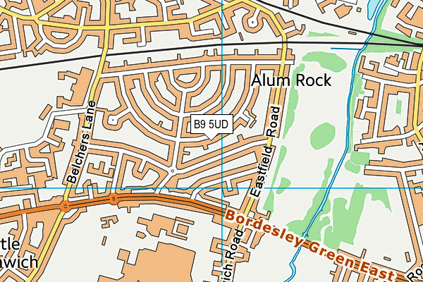 B9 5UD map - OS VectorMap District (Ordnance Survey)