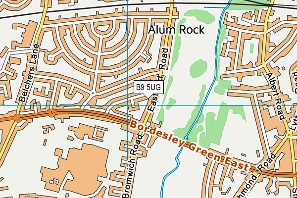 B9 5UG map - OS VectorMap District (Ordnance Survey)