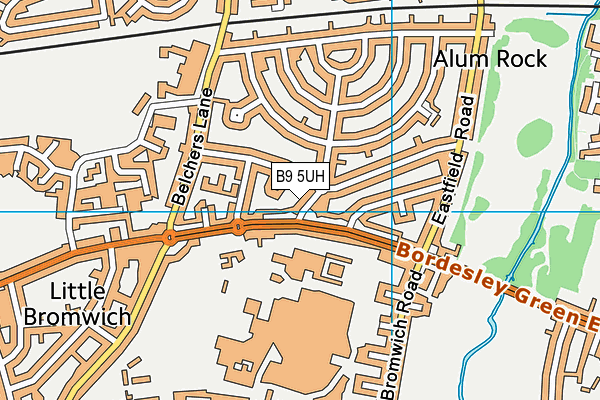 B9 5UH map - OS VectorMap District (Ordnance Survey)