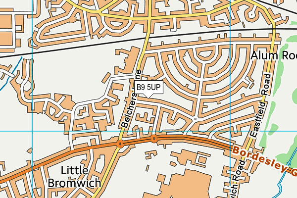 B9 5UP map - OS VectorMap District (Ordnance Survey)