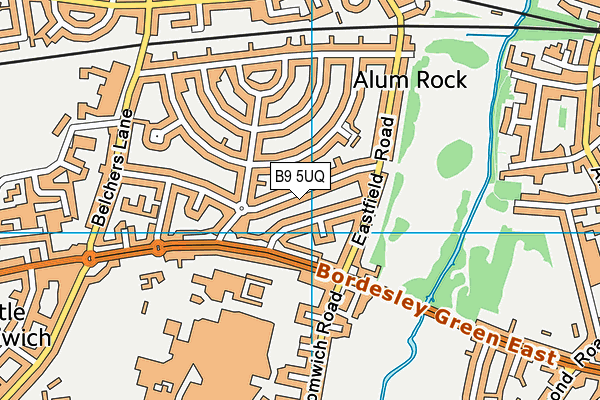 B9 5UQ map - OS VectorMap District (Ordnance Survey)