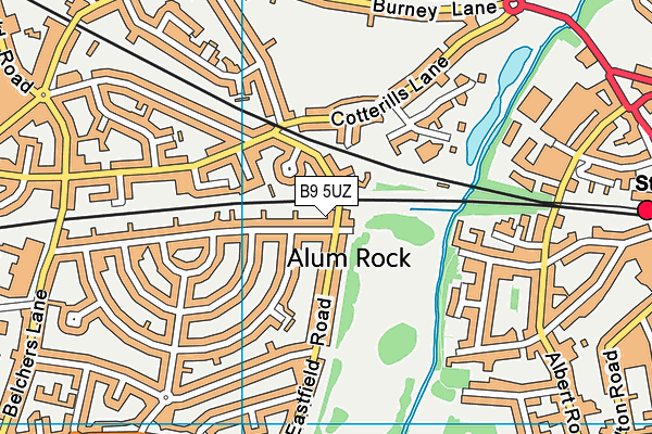 B9 5UZ map - OS VectorMap District (Ordnance Survey)