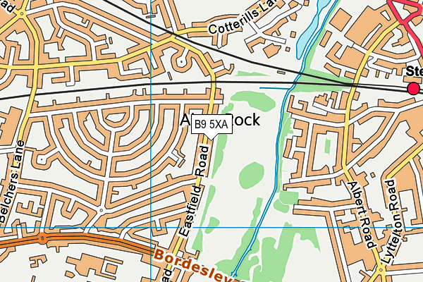 B9 5XA map - OS VectorMap District (Ordnance Survey)