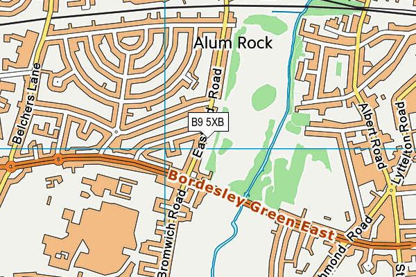 B9 5XB map - OS VectorMap District (Ordnance Survey)