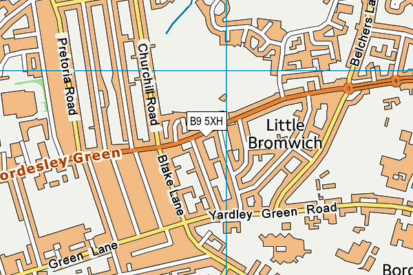 B9 5XH map - OS VectorMap District (Ordnance Survey)