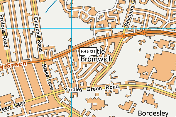 B9 5XU map - OS VectorMap District (Ordnance Survey)