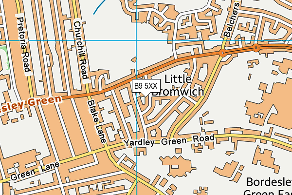 Bordesley Green Primary School map (B9 5XX) - OS VectorMap District (Ordnance Survey)