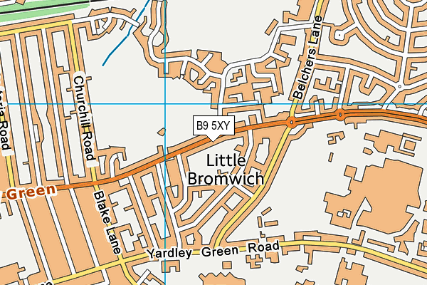 B9 5XY map - OS VectorMap District (Ordnance Survey)