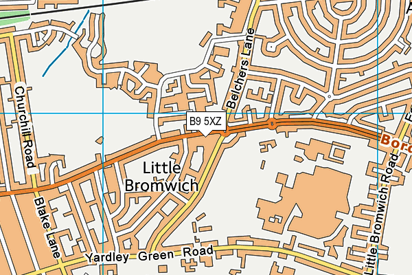 B9 5XZ map - OS VectorMap District (Ordnance Survey)