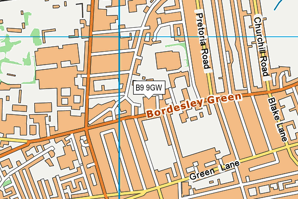 B9 9GW map - OS VectorMap District (Ordnance Survey)