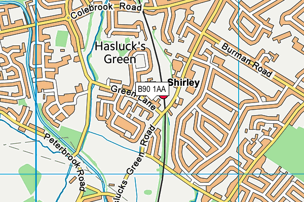 B90 1AA map - OS VectorMap District (Ordnance Survey)