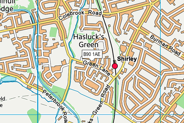 B90 1AE map - OS VectorMap District (Ordnance Survey)