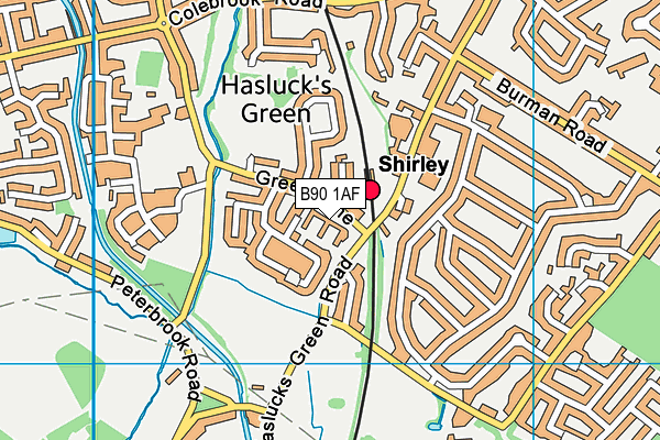 B90 1AF map - OS VectorMap District (Ordnance Survey)