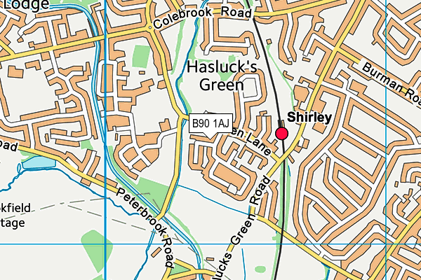 B90 1AJ map - OS VectorMap District (Ordnance Survey)