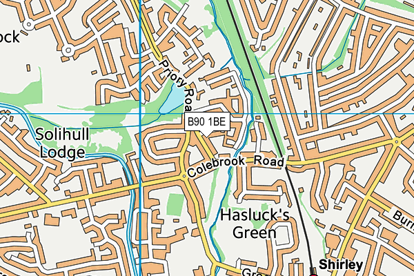 B90 1BE map - OS VectorMap District (Ordnance Survey)