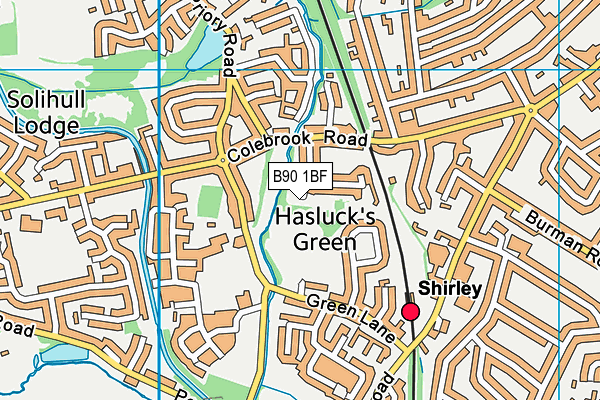 Colebrook Recreation Ground map (B90 1BF) - OS VectorMap District (Ordnance Survey)