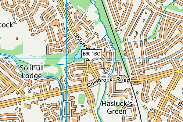 B90 1BG map - OS VectorMap District (Ordnance Survey)