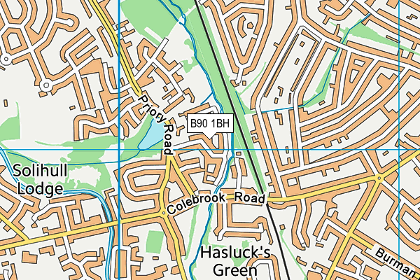 B90 1BH map - OS VectorMap District (Ordnance Survey)