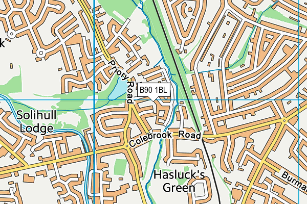 B90 1BL map - OS VectorMap District (Ordnance Survey)