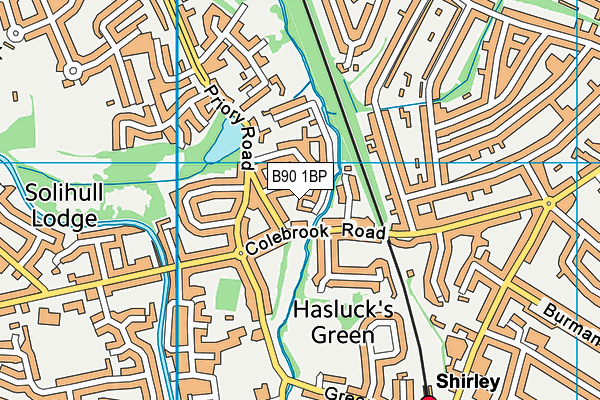 B90 1BP map - OS VectorMap District (Ordnance Survey)