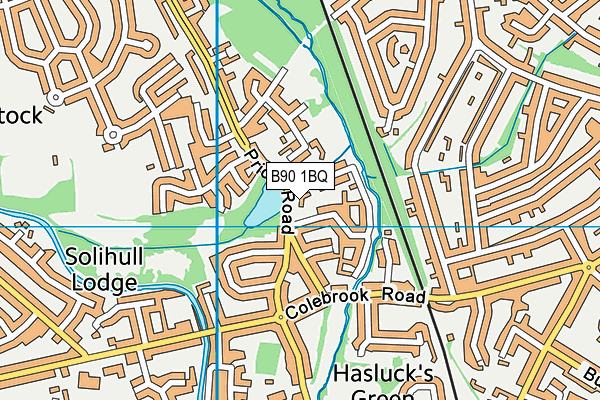 B90 1BQ map - OS VectorMap District (Ordnance Survey)