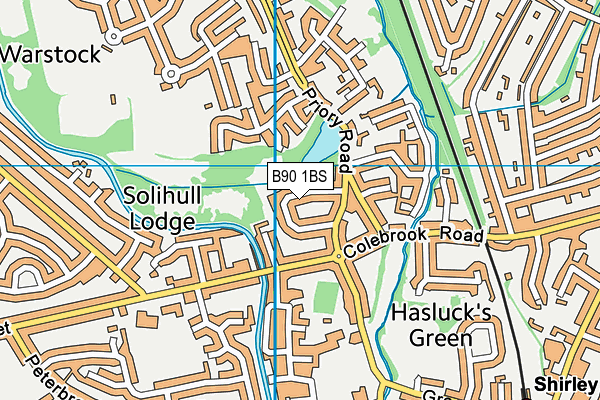 B90 1BS map - OS VectorMap District (Ordnance Survey)