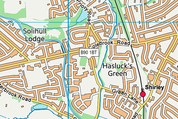 Mill Lodge Primary School map (B90 1BT) - OS VectorMap District (Ordnance Survey)