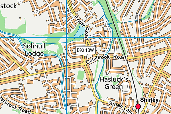 B90 1BW map - OS VectorMap District (Ordnance Survey)