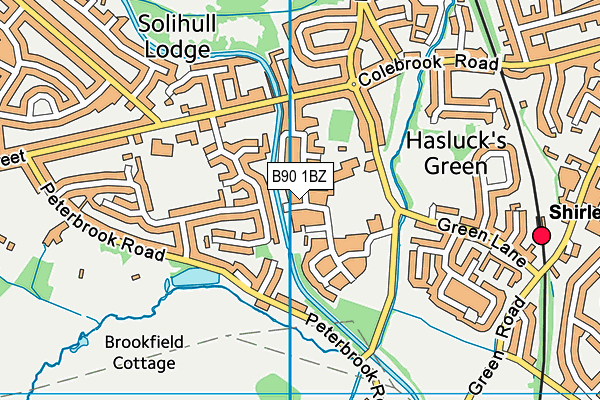 B90 1BZ map - OS VectorMap District (Ordnance Survey)