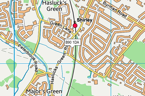 B90 1DA map - OS VectorMap District (Ordnance Survey)