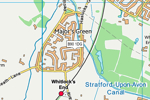 B90 1DG map - OS VectorMap District (Ordnance Survey)